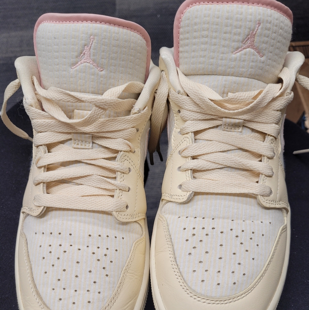 Jordan Cream and Pink Women's Sneakers